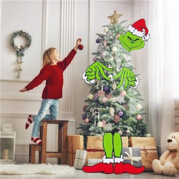 Funny Christmas Tree Topper with Head, Arms & Legs - Quirky DIY Tree Decorations - Picture 6 of 7